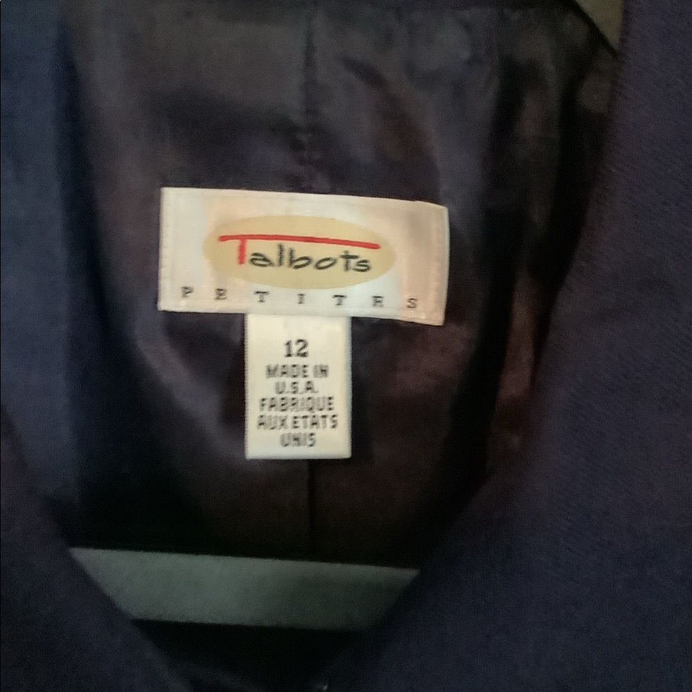 Talbots Deep Purple Button Up Collared Jacket - image 2